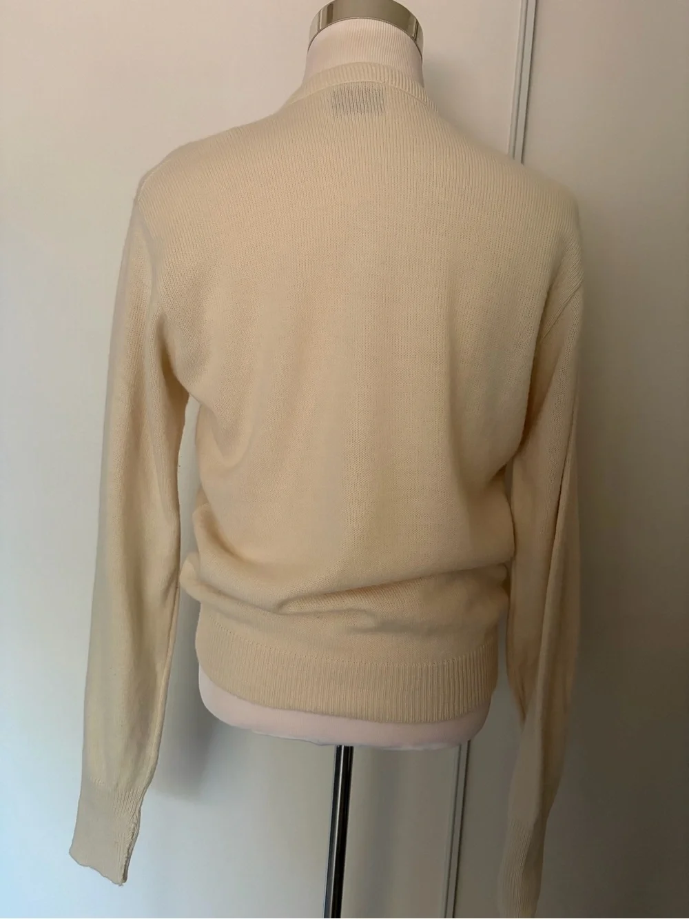 Men's V-Neck Sweater in Cream — Lightweight Everyday Knit